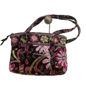 Vintage Vera Bradley 100% cotton Retired Purple  Shoulder Bag in Brown & Pink!!